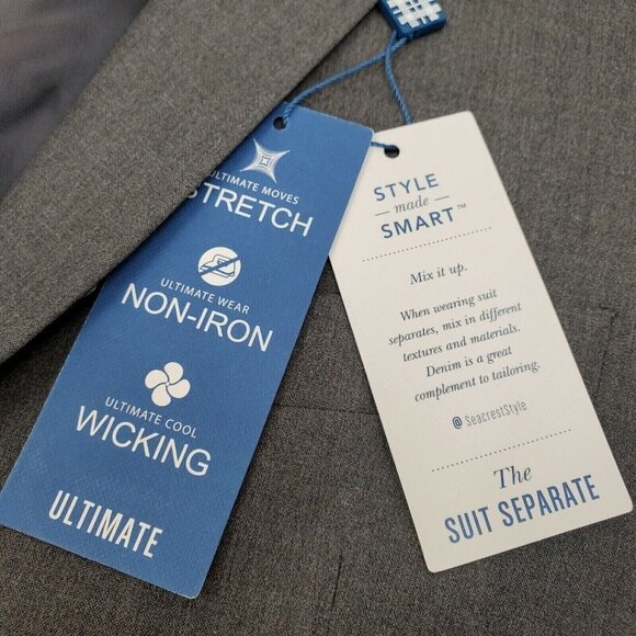 $360 Ryan Seacrest Men's Modern Fit Suit jacket Blazer Jacket Gray Size 42L NEW - Picture 3 of 11